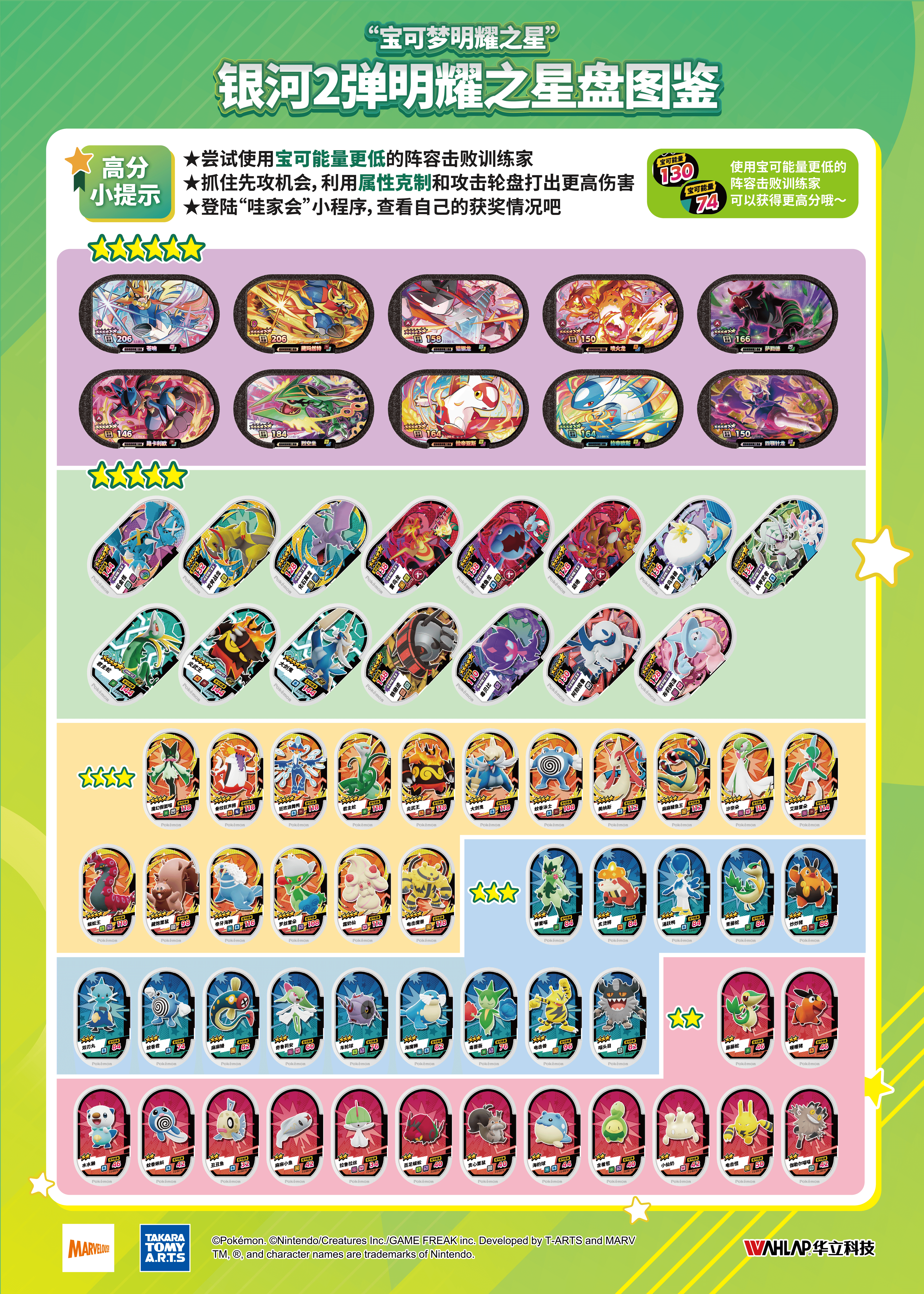 Listado de discos de juego de la segunda entrega Galaxia de Pokémon Estrella Brillante.