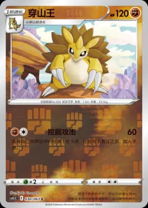 Sandslash — C 030/63 Reverse (Sword & Shield Era)